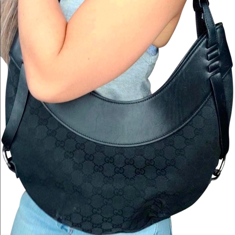 RARE! Gucci Monogram Half Moon VINTAGE AUTHENTIC